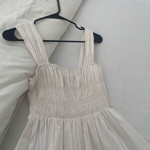 White sleeveless staud midi dress